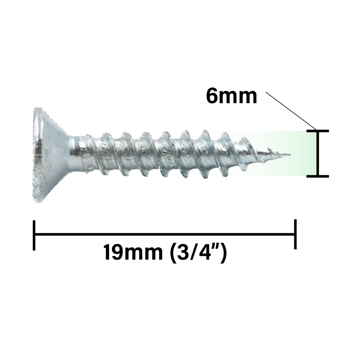 Rikä TWSR007 Woodscrew Twin-Thread CSK BZP 6 x 3/4in 200pk